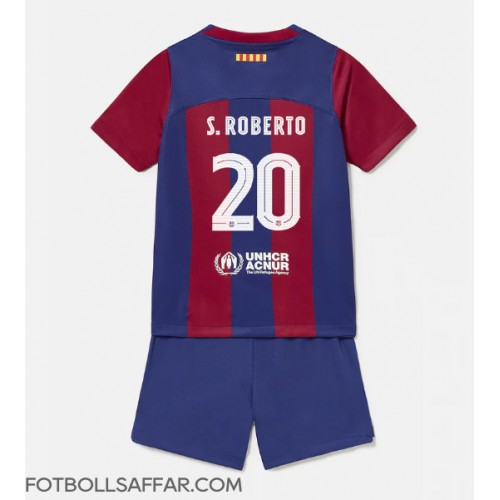 Barcelona Sergi Roberto #20 Hemmadräkt Barn 2023-24 Kortärmad (+ Korta byxor)